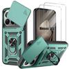 Hybrid Case - E.F.CONNECTION - for Xiaomi 15T - Rugged with Camera Cover - Green - 2 Tempered Glasses