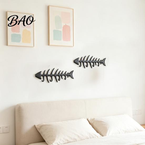 Fischgräten Hakenleiste Knochen Wandmontierter Handtuchhalter, Stilvoller Gusseisen Haken mit 4 Haken im Vintage-Stil für Handtücher Bademäntel, Wasserdicht Rostbeständig