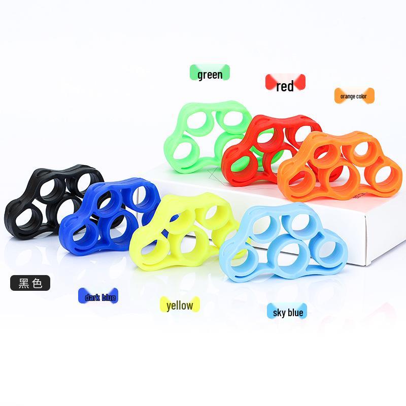 Silicone Finger Trainer & Wrist Exerciser - Outdoor Five-Finger Puller Single OPP bag package зелёный