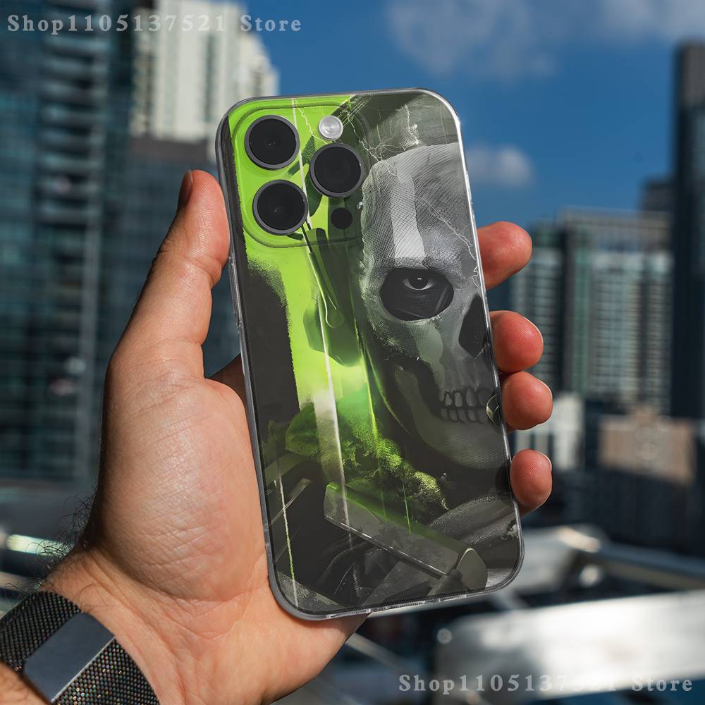 C-COD Call Of D-Duty Ghost Phone Case For iPhone 16,15,17,12,13,14,11 Max,Pro,Plus,X,XS,XR,SE4,E Mini Transparent Cover