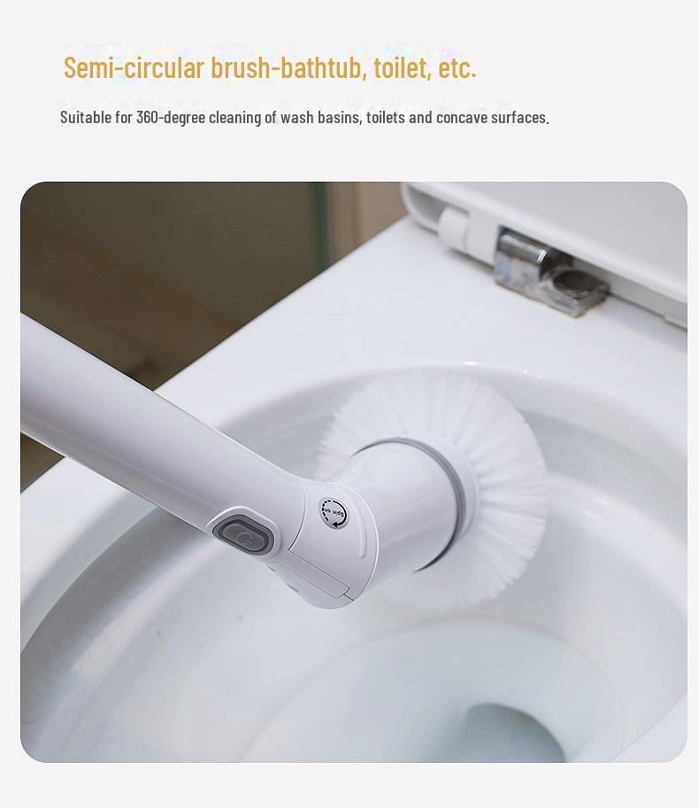 New Telescopic Electric Cleaning Brush: Long-Handle, No-Bend, Rotating Mop for Easy Cross-Border Cleaning