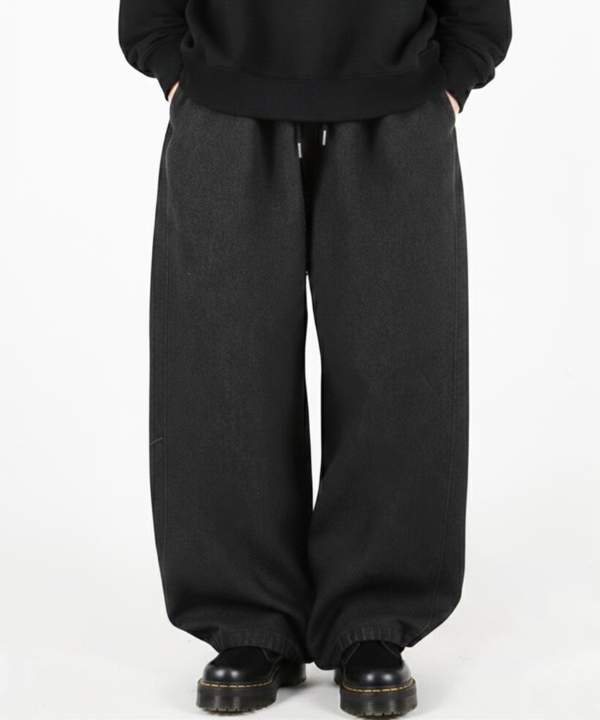 EIGHTVOLUME Ev Balloon Oversized Wide Elastic Denim Pants (Dark Denim)