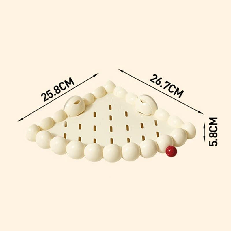 Suction Cup Corner Bathroom Storage Rack, Punch-Free Wall Mount for Vanity & Toilet