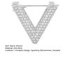 Women Brooch Sparkling Rhinestones Inlaid V-Shaped Design Lapel Pin Sweater Scarf Bag Badge Jewelry