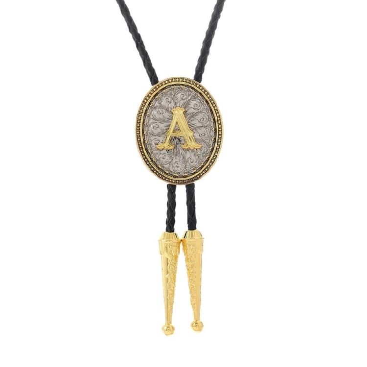 Letter Shape Pendant Bolo Tie for Man Women Bridegroom Wedding Necklace Evening Party British Necktie for Shirt Decors