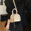 Retro Contrasting Shell Bag 2025 New Trendy Texture Versatile Handbag Casual Foreign Style Shoulder Bag Messenger Women's Bag