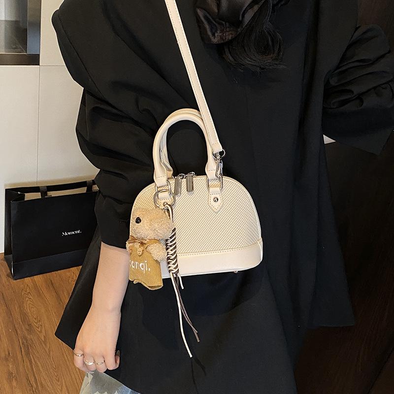 Retro Contrasting Shell Bag 2025 New Trendy Texture Versatile Handbag Casual Shoulder Bag Messenger Women's Bag