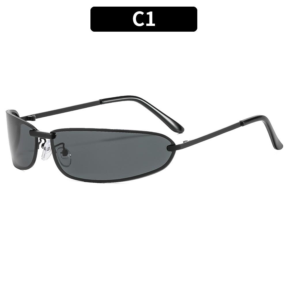 European And American Fashion New Frameless Y2K Oval Sunglasses High-End Men S Small Frame Sunglasses Trendy Versatile Glasses