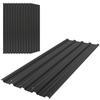 Set of 12 Corrugated Steel Roof Sheet Panels - Black