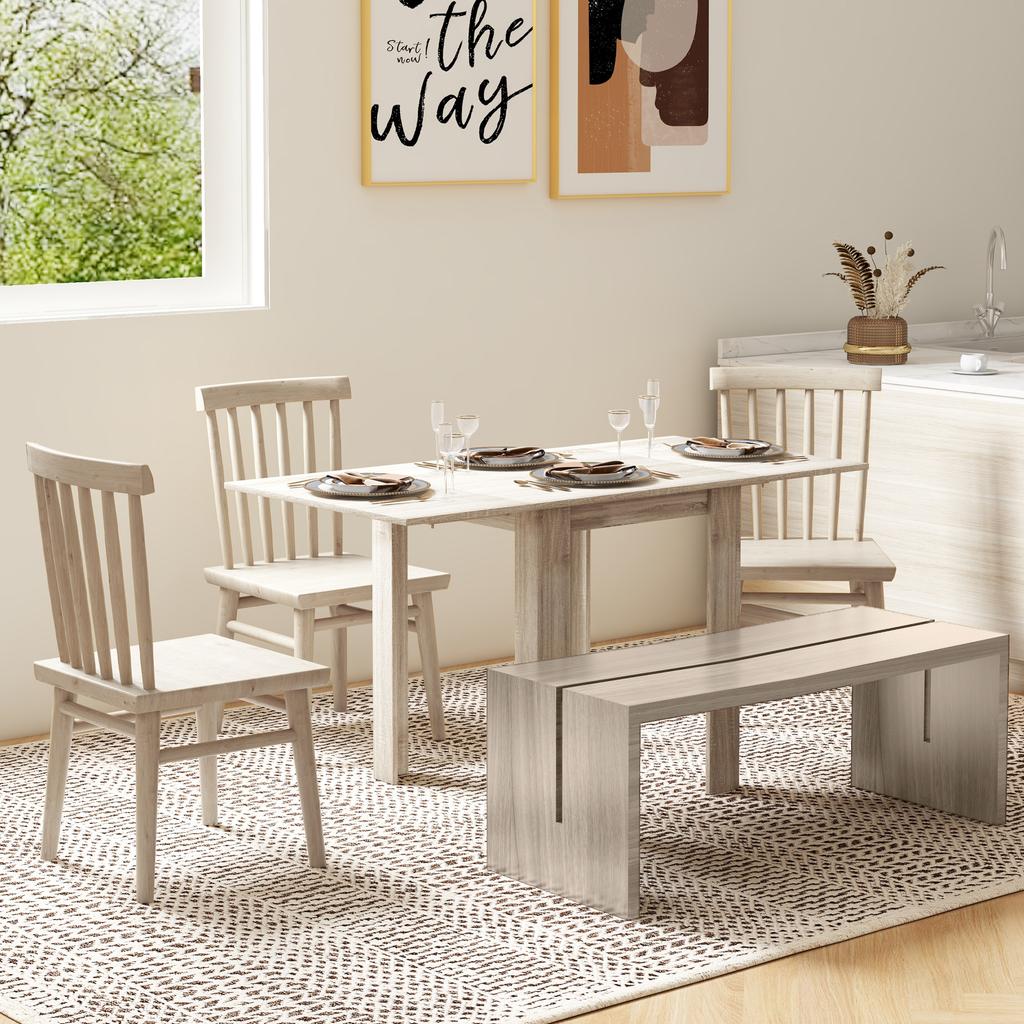Four-Seater Drop Leaf Dining Table - Wood Effect