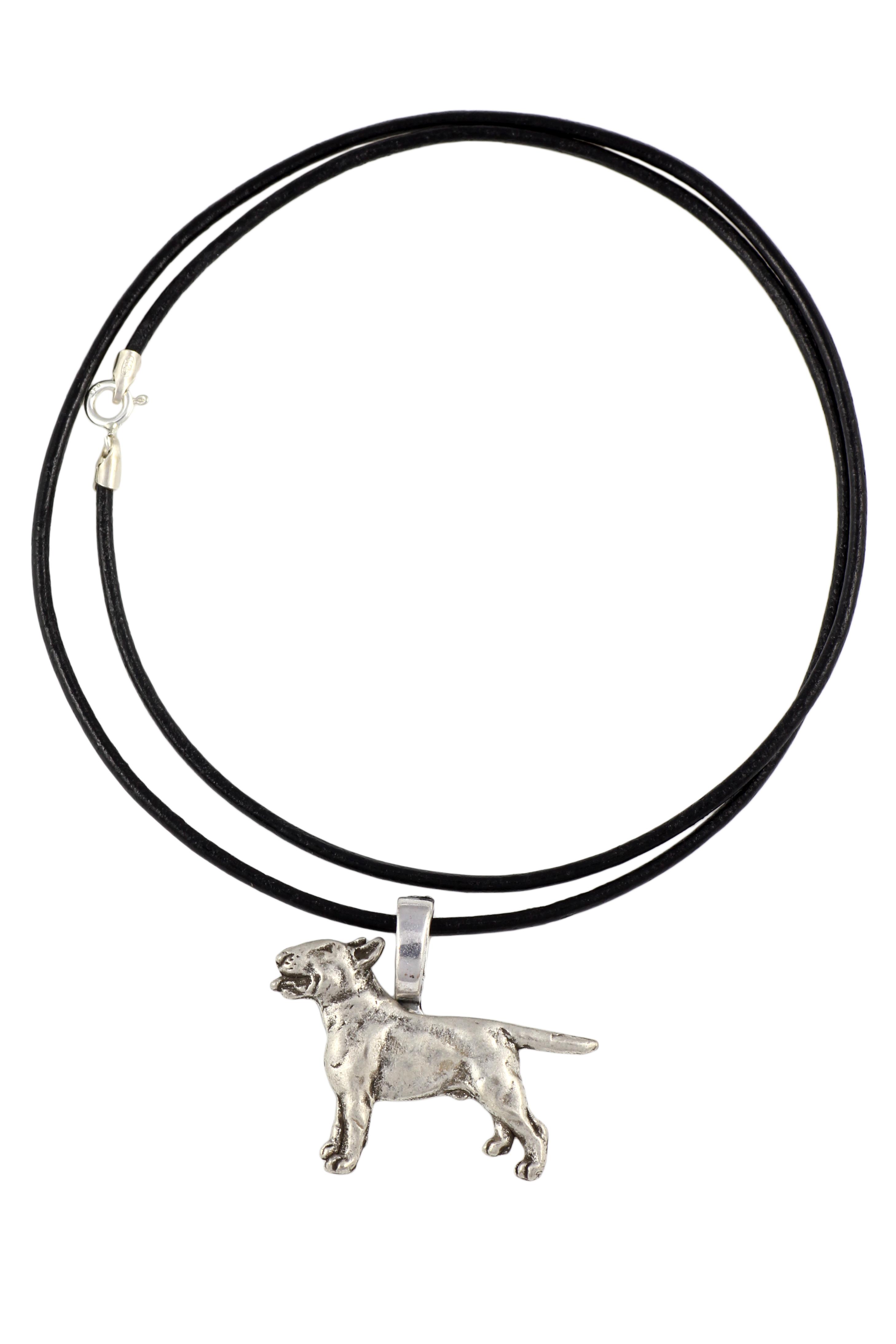 

Bull Terrier, Bully I - Dog necklace, silver-plated pendant for the dog lover, subtle jewellery by Art-Dog срібний