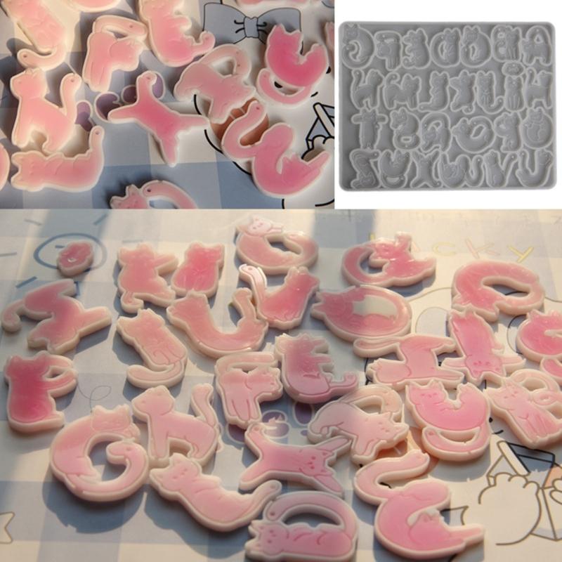 Elastic Cats Letter Silicone Casting Mold Silicone Texture Suitable for Handmade Jewelry Supplies and Gift Making