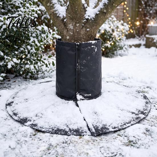 Protective Barrier for Young Trees Palm Tree Root Protector, 3-Layer Winter Freeze Cover with Ground Stakes, Insulation Trunk Wrap Shrubs Garden