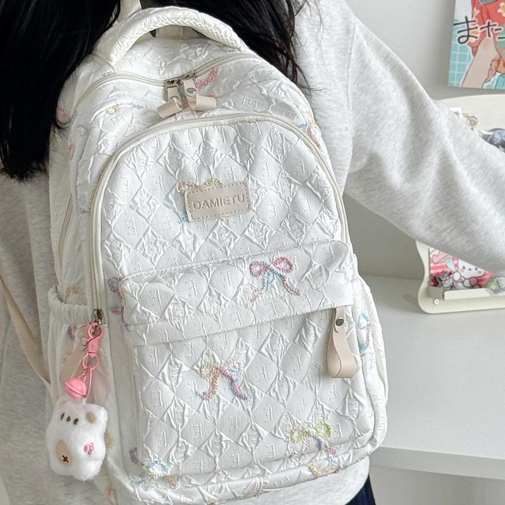 High-value schoolbag female niche design college student high school student backpack Japanese versatile large-capacity girl schoolbag
