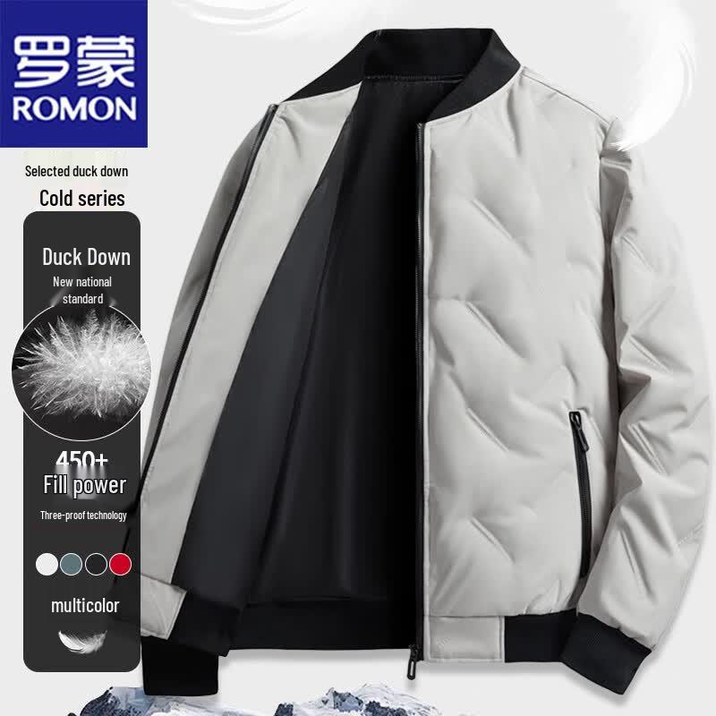 Romon Men s Stand Collar Down Jacket 3XL хаки