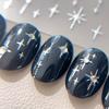 Gold Silver Stamped Starlight Laser Glitter Star Bronzing  Relief Nail Art Decorations Stickers Manicure Decals