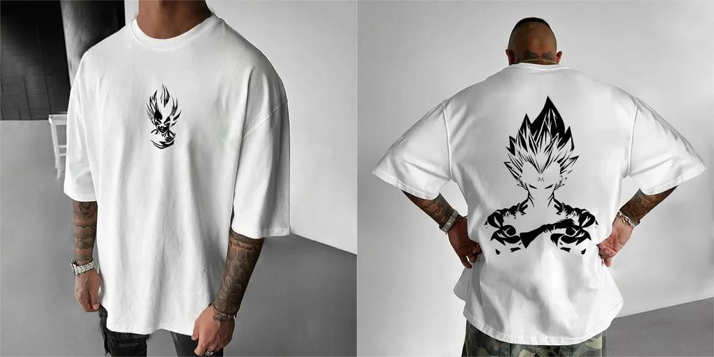 2026 Hot Selling Fashion Dragon Ball Summer Mens Tshirt Japanese Anime Vegeta Fashion Short Sleeved Plus Size