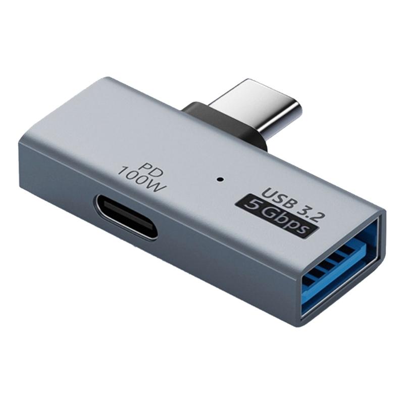 Portable Aluminum Alloy Type C Dock 100W Fast Charge USB A Port 10GB/s Data Transfer Tablet Multiple Device Connection