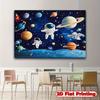 2D plane 2D banner 1 piece of background fabric with cosmic planet and astronaut scene - Birthday Party