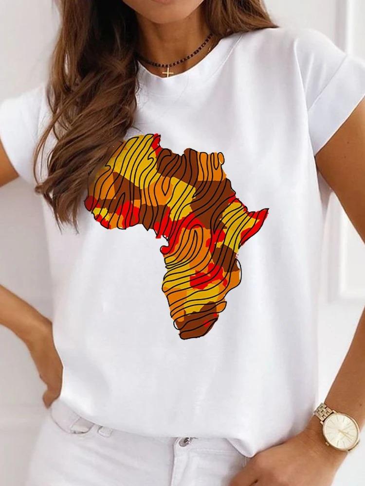 New African Funny Streetwear Fashion Girls TShirts Harajuku White Clothing Short Sleeve Summer Tees Casual FeUnisex ONeck Tops