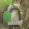 Garden Fairy Door Statue Solar Garden Statue Outdoor Fairy Gate Resin Tree Miniatures With Steps And Open Door Mystical Lighted