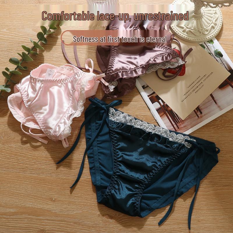 2022 New Plus Size Lace-Up Low-Waist Sexy Panties - Cute Bandage Triangle Style for Women & Teens