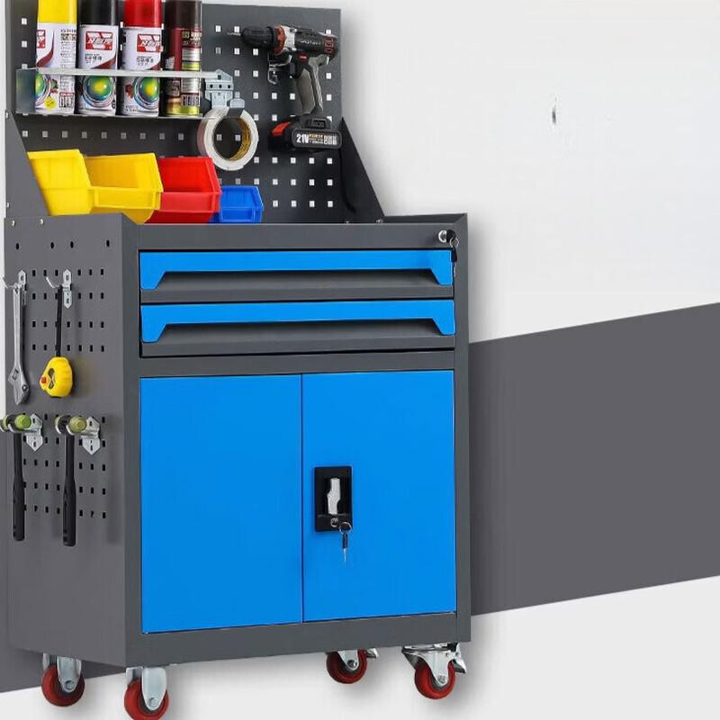 Heavy-Duty Mobile Tool Cart with Drawers and Hanging Net
