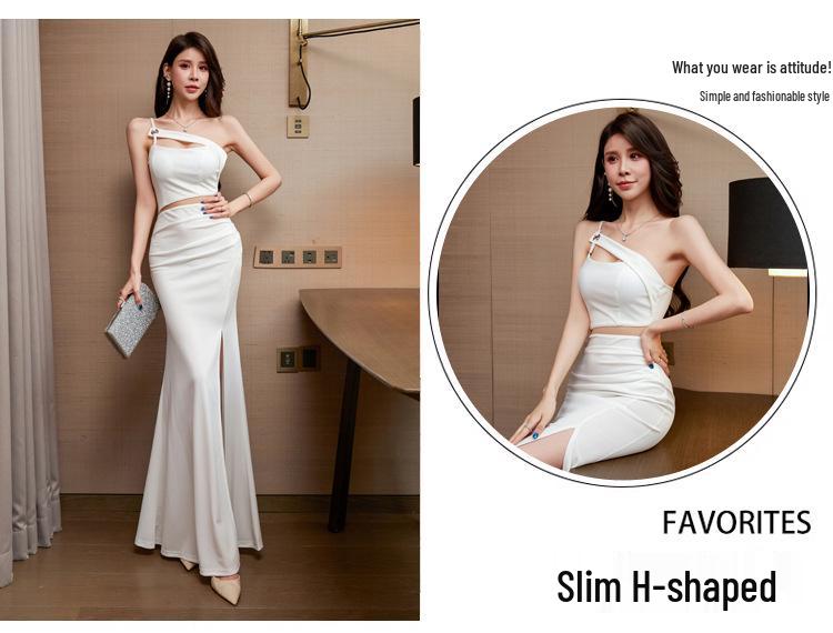 2026 Elegant Strapless Slit Evening Gown – Slimming Bodycon, Hip-Hugging, Floor-Length Dress