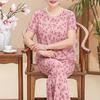 Women's Floral Pajamas Set Short Sleeve Button Down Top And Pants Pjs Set Casual Printed 2 Piece Lounge Outfits