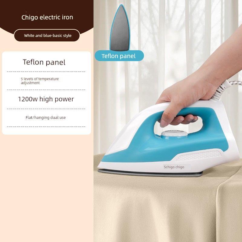Zhigao Electric Ironing Machine for Traditional Handheld Home Use, Small Ironing Machine for Clothes, Professional Heat Transfer Style, 2026 New Model White Blue [Basic Library] Teflon Panel