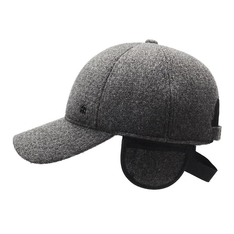 Hut Herren Mittleren Alters und Ältere Warme Baumwollmütze Fleece Verdickte Baseballkappe Winddichte und Kältefeste Mütze Saisonhut
