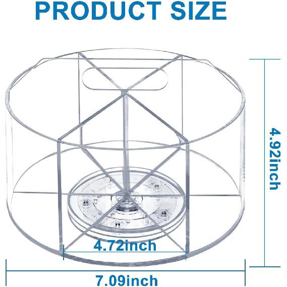 Acrylic Rotating Pen Holder for Desk, 360 Degree Clear Pencil Holder Crayon Organizers for Kids, 6 Compartments Marker Organizer for Office, Art