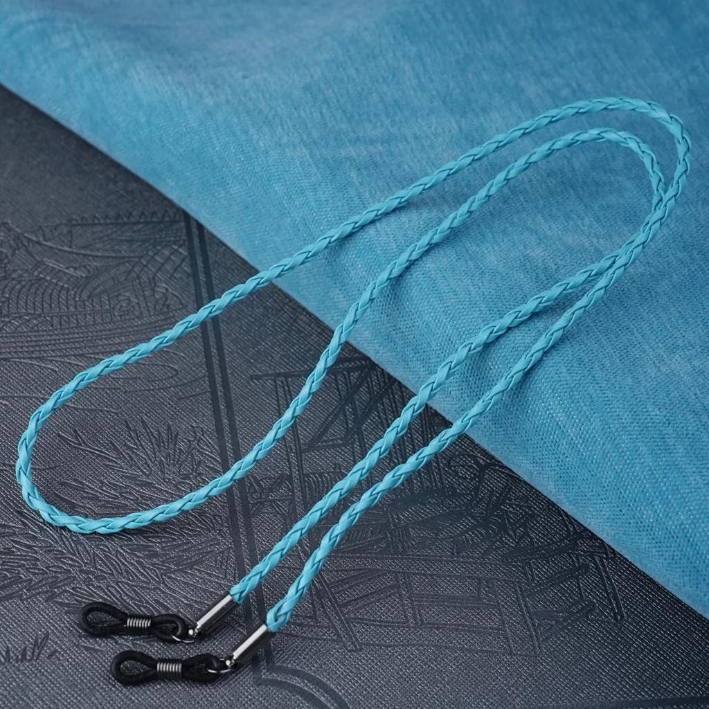 Sports Anti-Slip Glasses Leather Rope Chain Eyewear Braided Glasses Lanyard Strap Vintage Convenient Durable Glasses Accessories