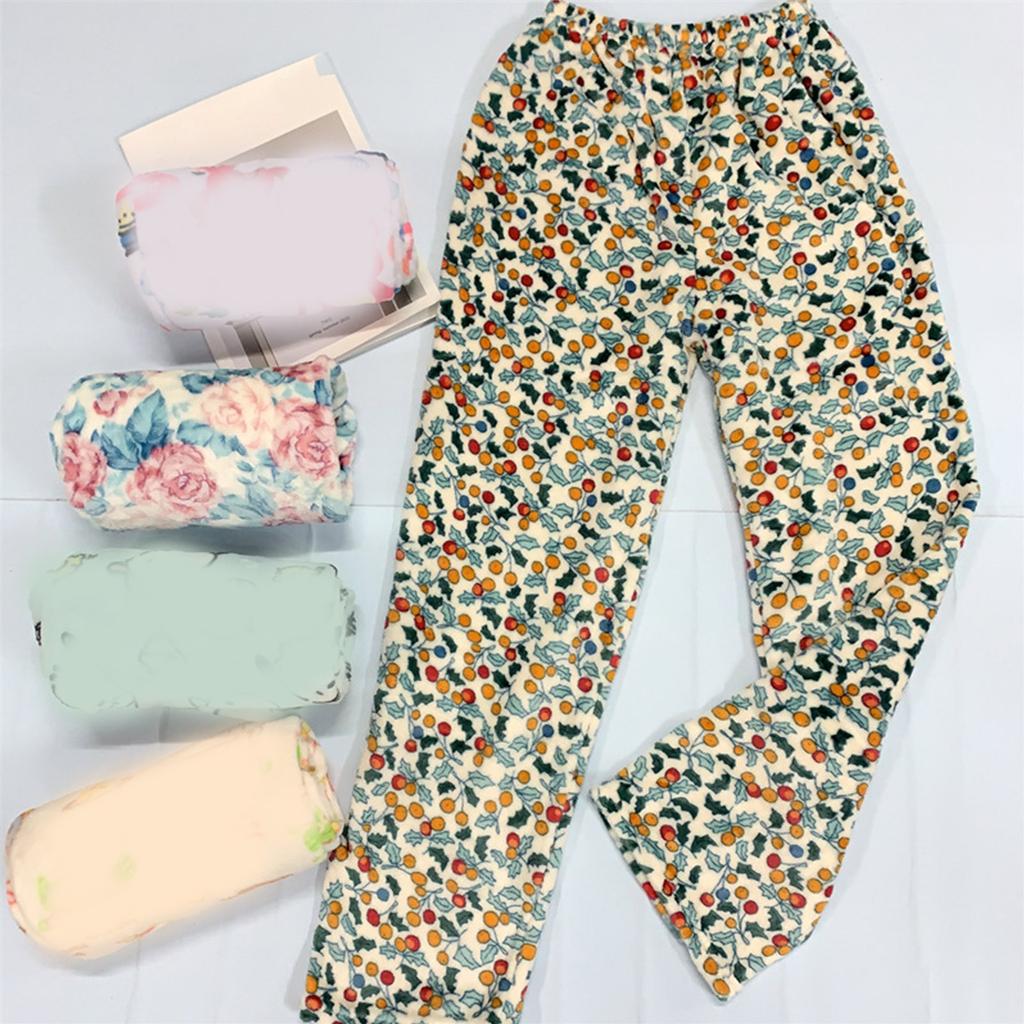 Pyjamahose für Damen, Flanellhose für Damen, Cartoon-Muster, lässige Heimhose, Herbst und Winter