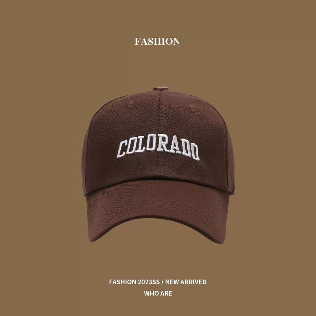 Baseball cap men's fashion cap letter embroidered visor simple versatile face small solid color hat women