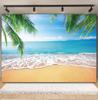 Tropischer Strand Hintergrund für Fotografie Sommer Hawaii Blaues Ozeanwasser Meeresufer Palme Kinder Feiertagsparty Foto Hintergrund Dekoration