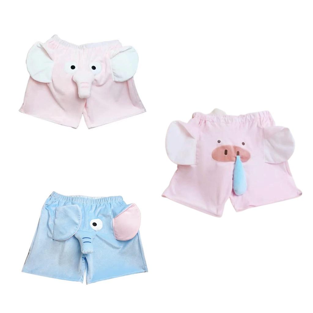 A Make Noise Stereoscopic Elephant Trunk Cartoon Pig Plush Home Panties Shorts