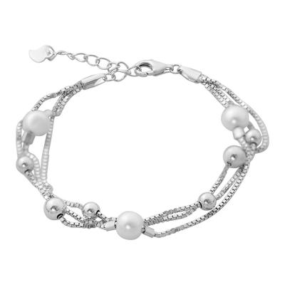 Silberarmband mit Naturperlen, Produktgewicht 4,88 g (2167938)