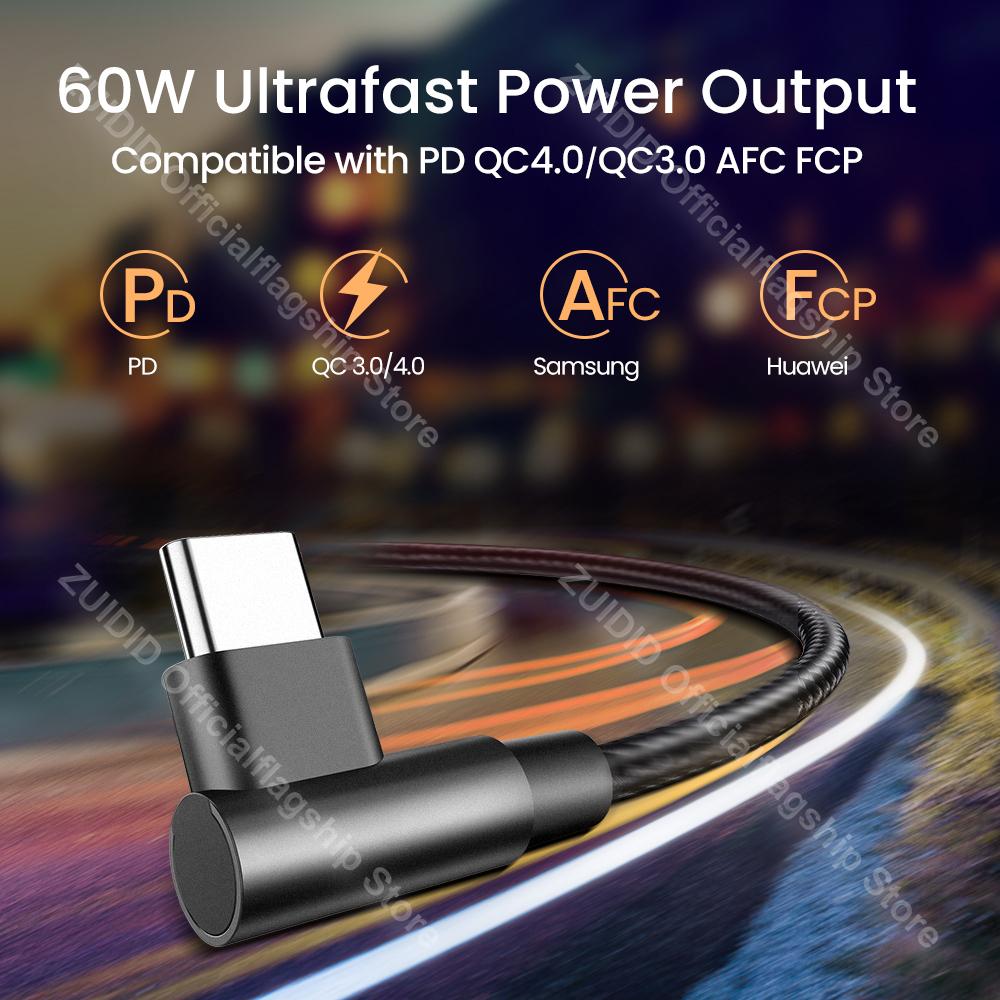 60W USB C to USB Type C Cable PD 3A Fast Charging Phone Charger Cord For Huawei Samsung S21 Xiaomi POCO 3 Macbook iPad Pro 2/3m