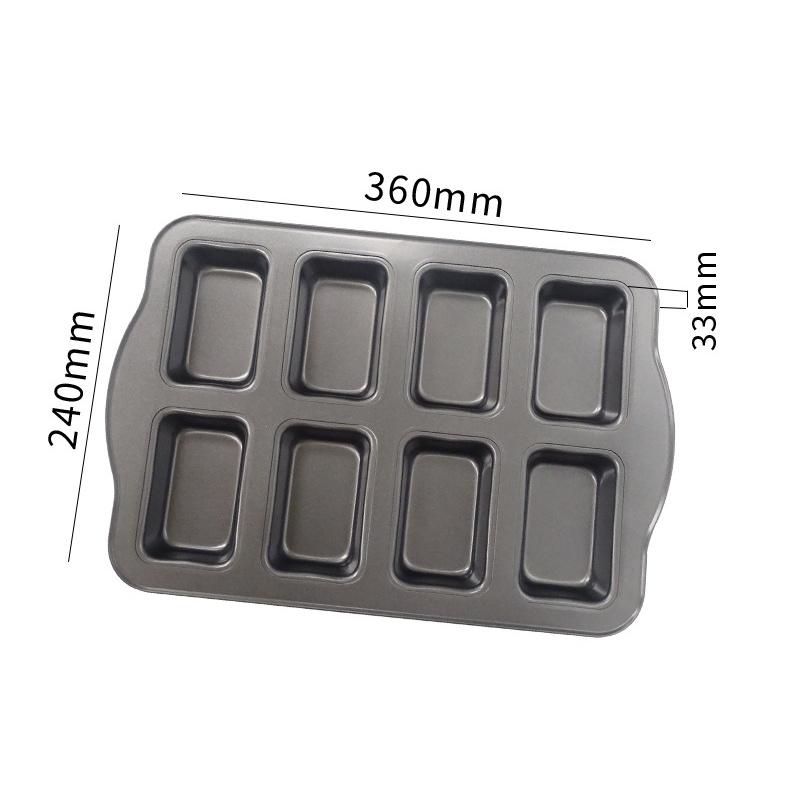 1 Stück 8 Mulden Backform Mini Kastenformen Toast Muffing Antihaft Pfanne Ofen Backform Cupcake Form Backwerkzeuge für den Heimgebrauch