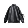 ANSWER ME Unisex Retro PU-Leder Motorradjacke - Trendy, Locker, Lässiger Mantel W251