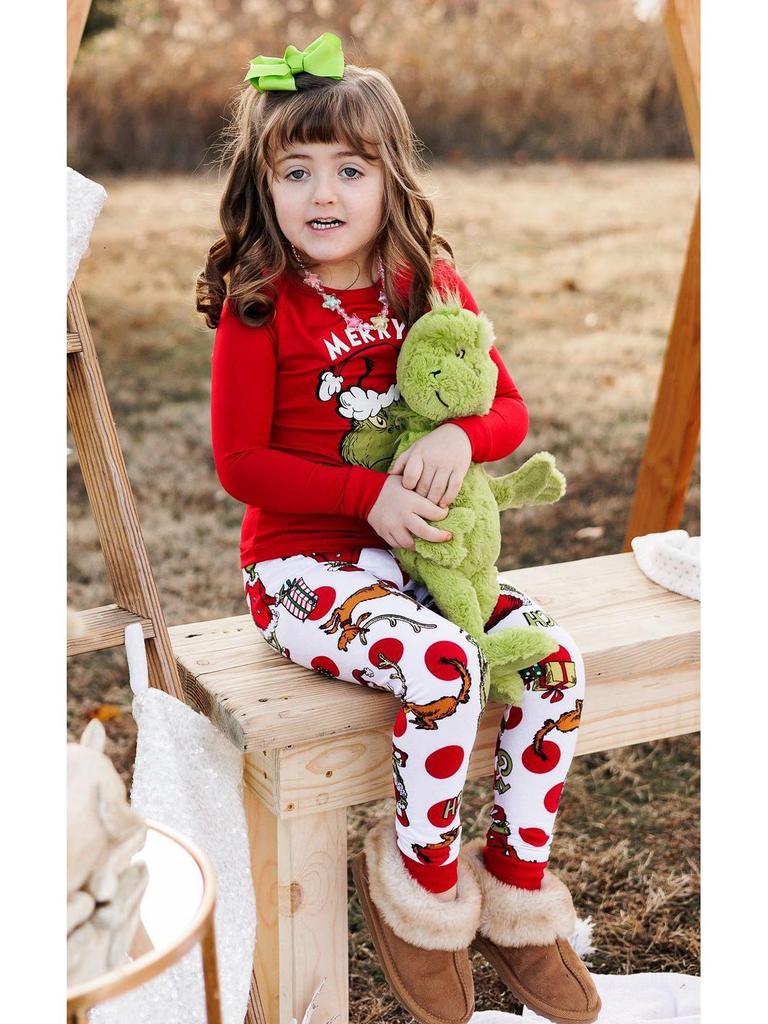 Family Christmas Festival Pajama Set - Long-Sleeved, Round Neck Holiday Design