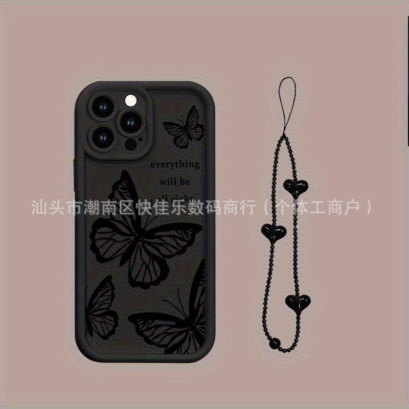 Black Butterfly Applies To Apple 17Pro Mobile Phone Case 11 New iPhone16Pro All-inclusive Anti-drop 13/14/15