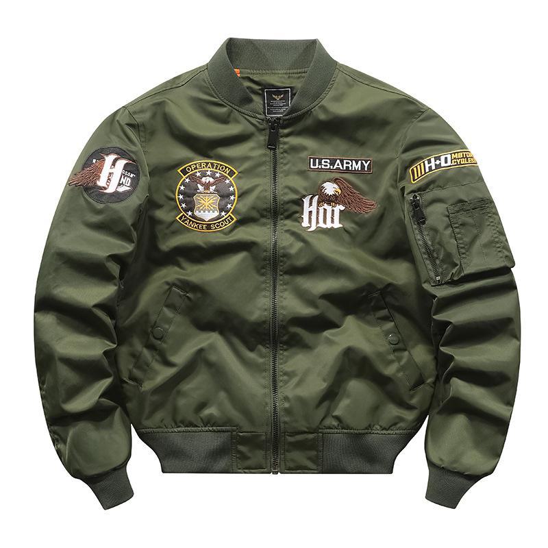 Men's MA1 Air Force Flight Jacket: Spring/Autumn Baseball Collar Workwear Coat