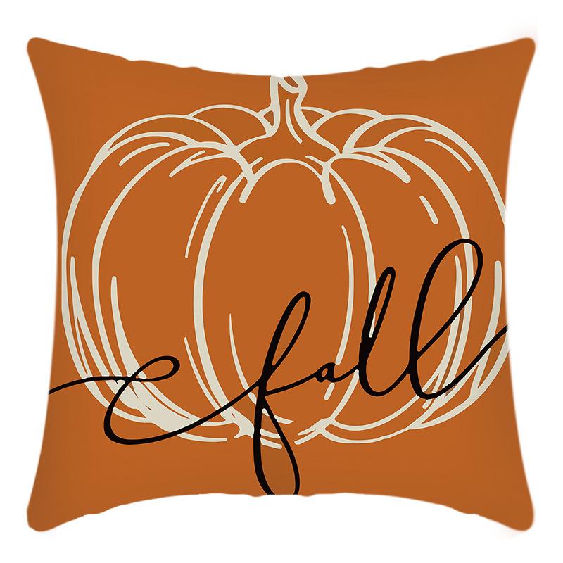 

New Thanksgiving Series Pumpkin Short Plush Linen Sofa Cushion Cover 45 * 45Cm pillowcase