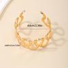 S/Round Shape Irregular Wide Bracelet Wave Opening Retro Hand Ring Zinc Zinc Alloy Wide Opening Bangle  Gift