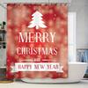 Tu Christmas Shower Curtain Merry Christmas Decor Festive Holiday Bathroom Decor Xmas Pattern Waterproof Home Decor Gift