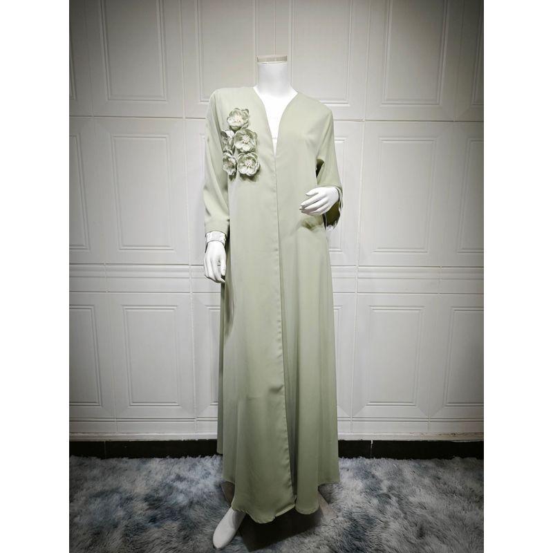 New Middle East Robe Patchwork Applique Dubai Elegant Cardigan Dress Decal Cardigan Robe
