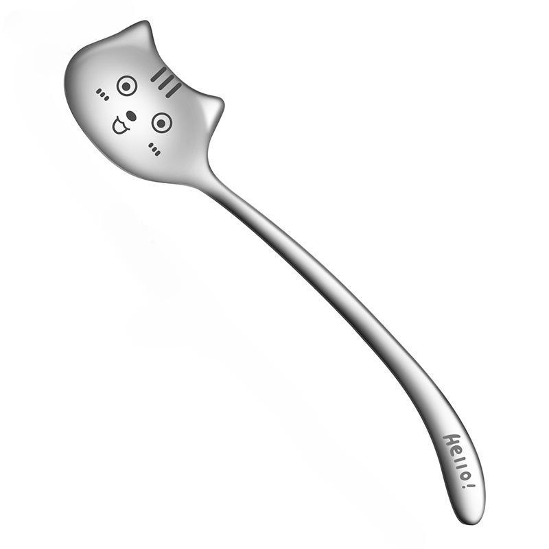 

Длинный хвост, кофейная ложка для кошек, чайная ложка, нержавеющая сталь 304, забавная кофейная ложка, посуда, чайная ложка, мини-ложка, кухонные аксессуары