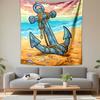 "Beach Anchor with Seashells" Patterned Tapestry Decorative Wall Hanging, Home Bedroom Living Room Decor